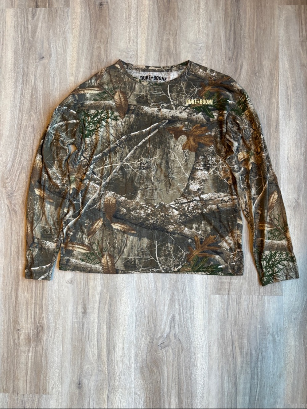 Realtree Like New Large Men’s Duke + Boone Long-Sleeve Camouflage Tee Brown/Grn